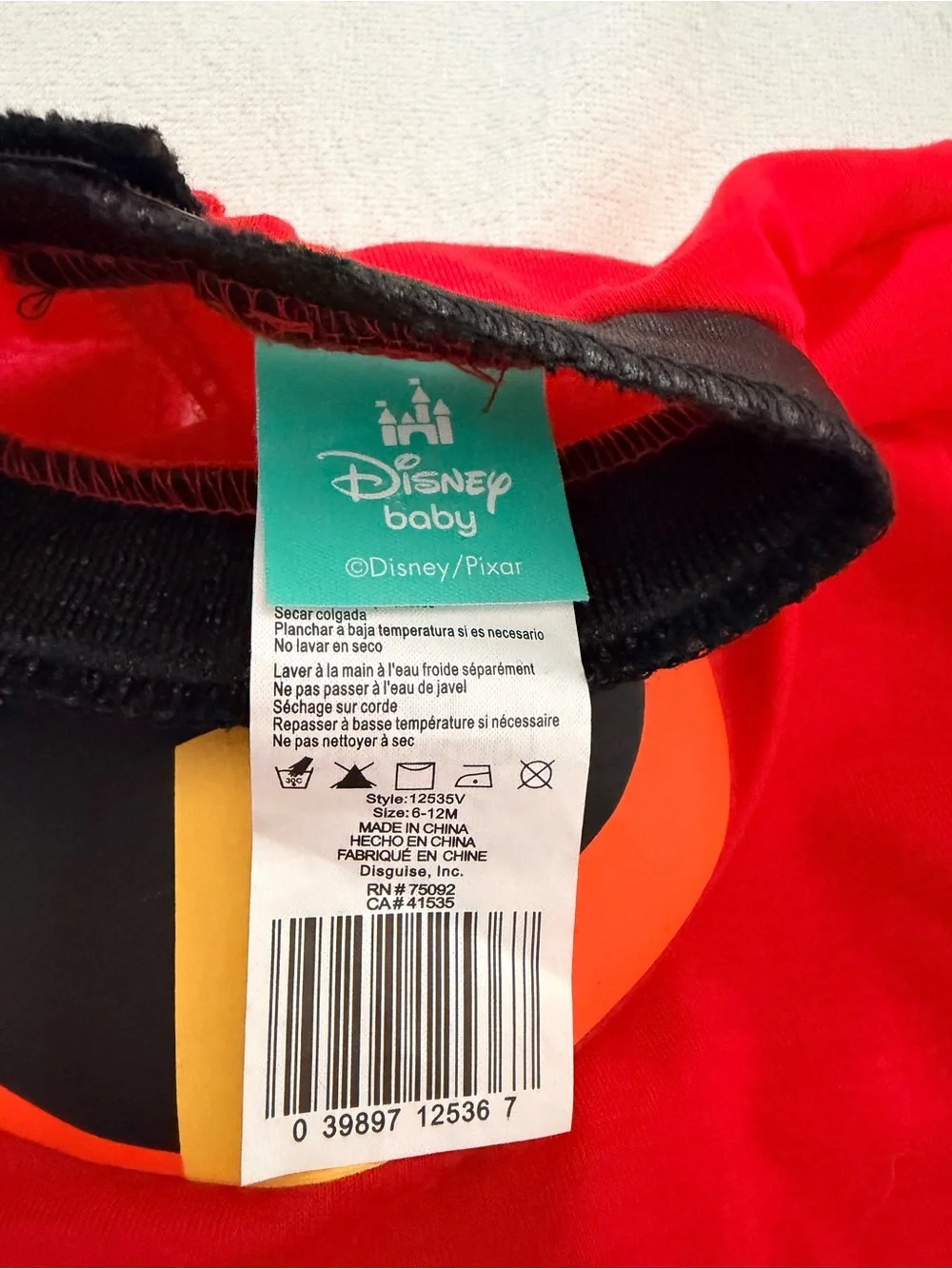 Disney Red, Black and Orange Superhero Kids Jumpsuit